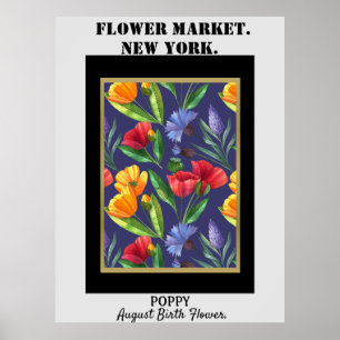 Poster Fleur personnalisée Marché Fleur de naissance Art