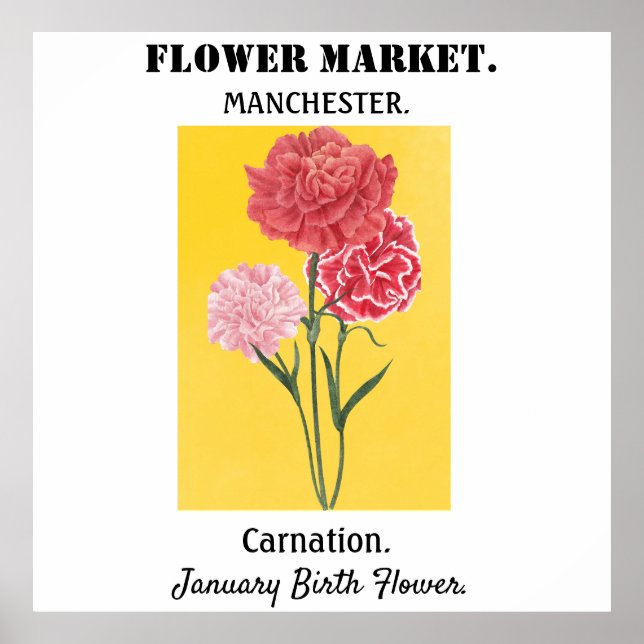Poster Fleur personnalisée Marché Fleur de naissance Art  (Devant)