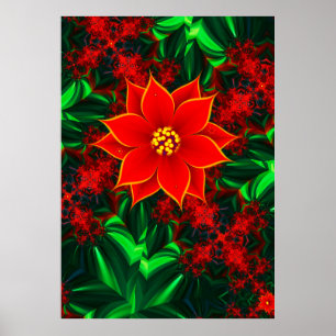 Poster Fleur Poinsettia