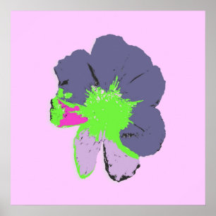 Poster Fleur PopArt/Splash couleur