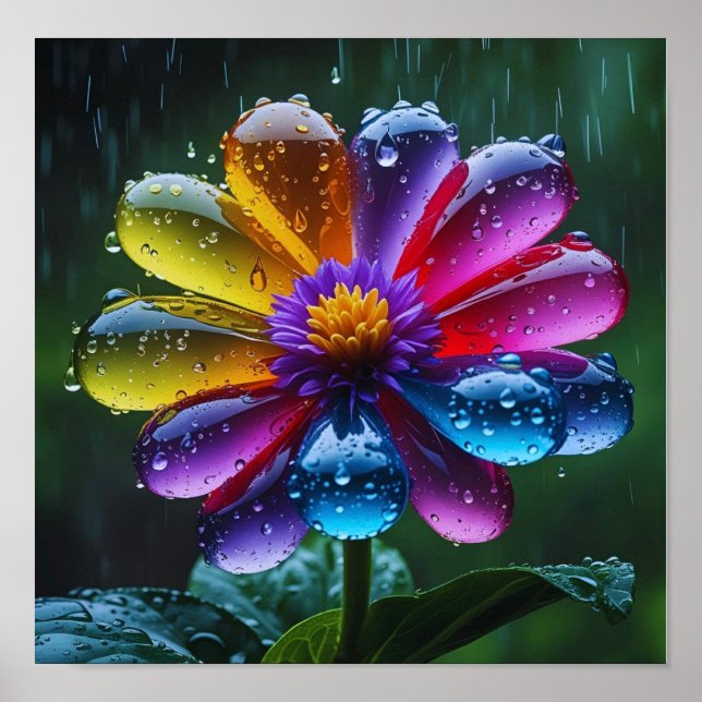 Poster Fleur Raindrop (Devant)