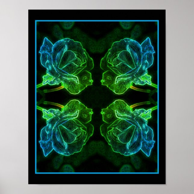 Poster Fleur Rose Abstrait (Devant)