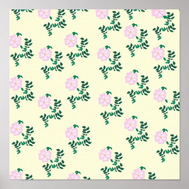 Poster Fleur Rose sauvage (Devant)