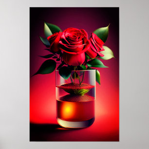 Poster Fleur rouge