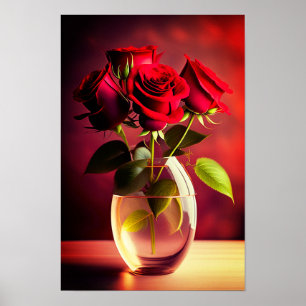 Poster Fleur rouge
