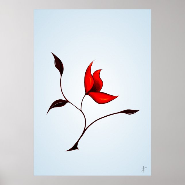 Poster Fleur rouge étrange (Devant)