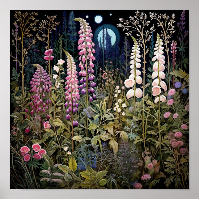 Poster Fleur sauvage à Night Art Imprimer (Devant)