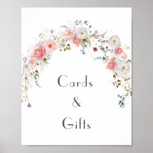 Poster Fleur sauvage Arc rose Blanc Mariage Cartes & Cade