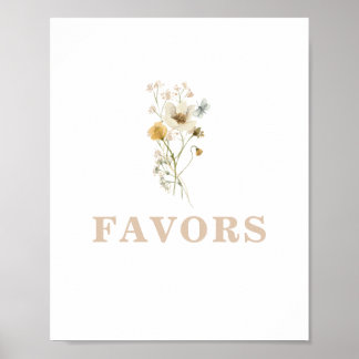 Poster Fleur sauvage Baby in Bloom Baby shower Faveurs Si
