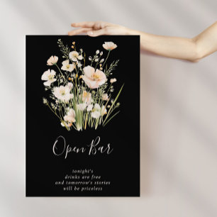 Poster Fleur sauvage Blush classique Mariage noir Open Ba