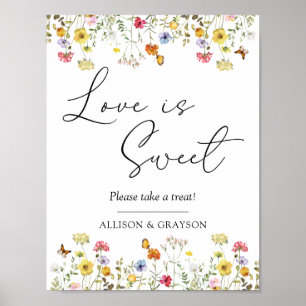 Poster Fleur sauvage Botanique Mariage L'amour est doux F