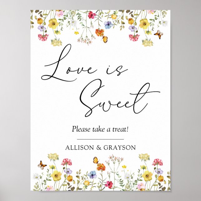 Poster Fleur sauvage Botanique Mariage L'amour est doux F (Devant)