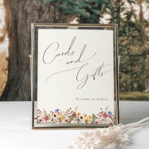 Poster Fleur sauvage coloré   Cartes et Cadeaux beiges Si