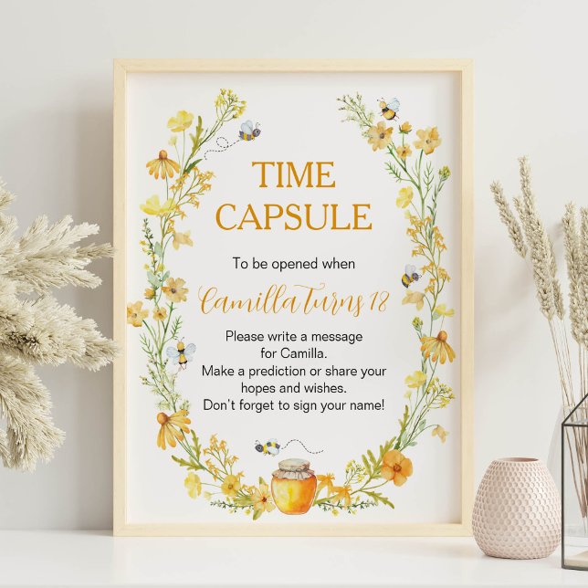Poster Fleur sauvage d'abeille miel Anniversaire Heure Ca (Créateur téléchargé)