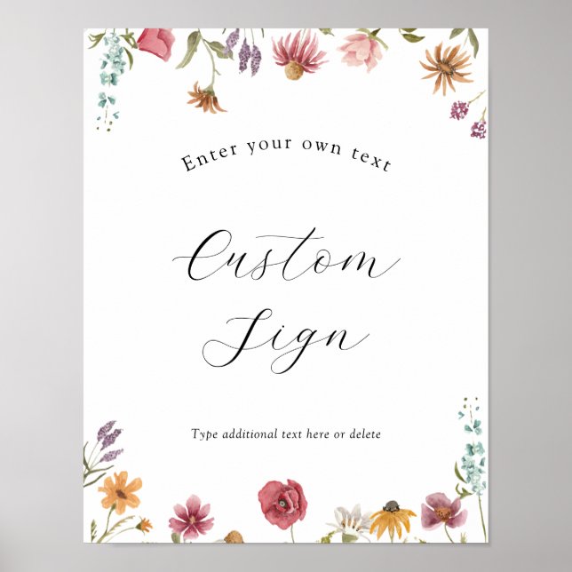Poster Fleur sauvage dans la fleur signature texte person (Devant)