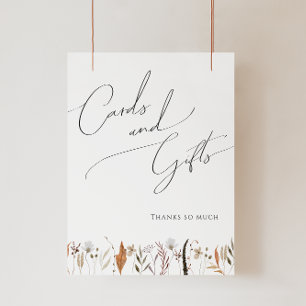 Poster Fleur sauvage d'automne Boho   Cartes et cadeaux S