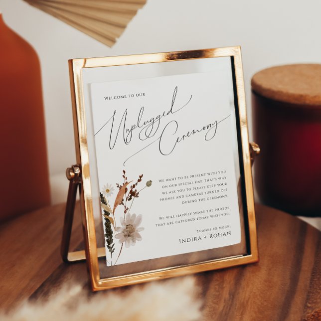 Poster Fleur sauvage d'automne Boho | Cérémonie de débran (Créateur téléchargé)