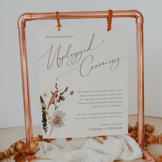 Poster Fleur sauvage d'automne Boho | Cérémonie de débran (Créateur téléchargé)