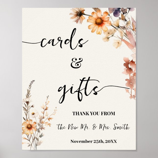 Poster Fleur sauvage d'automne Cartes et cadeaux Wedding  (Devant)