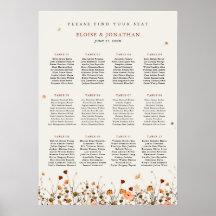 Fleur sauvage d'automne Jardin Boho Mariage Sièges