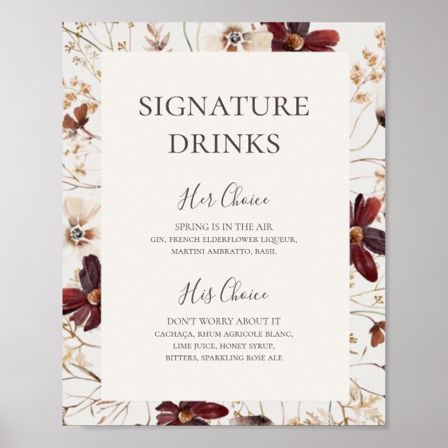 Poster Fleur sauvage de Bourgogne | Signature beige Boiss (Devant)
