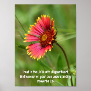 Poster Fleur sauvage de feu et Verse de la Bible