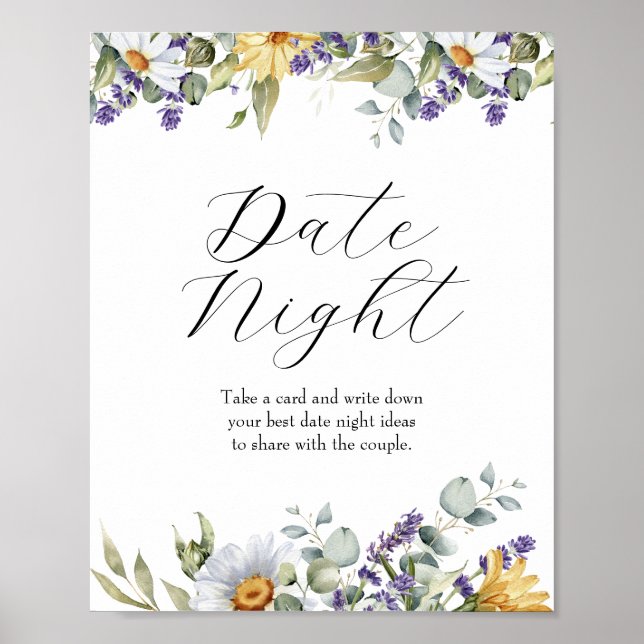 Poster Fleur sauvage de fleurs | Meadow Floral Date Night (Devant)