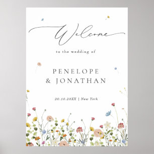 Poster Fleur sauvage de printemps Jardin Floral Mariage B