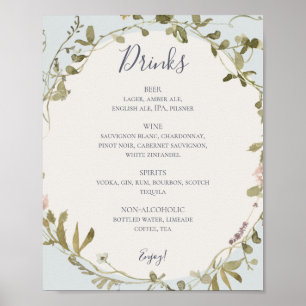 Poster Fleur sauvage de printemps   Menu des boissons Mar