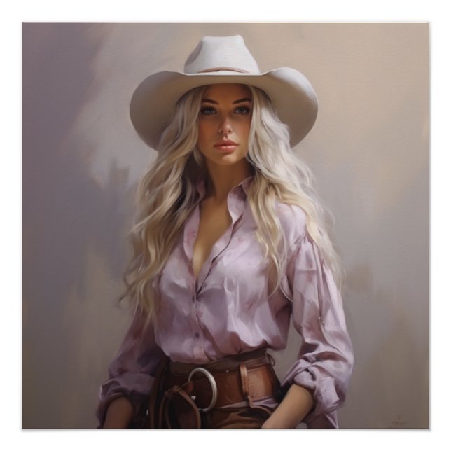 Poster Fleur sauvage des Prairies : Cowgirl Wall Art (Devant)