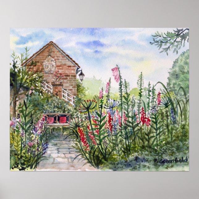 Poster Fleur sauvage d'été Jardin anglais à York (Devant)