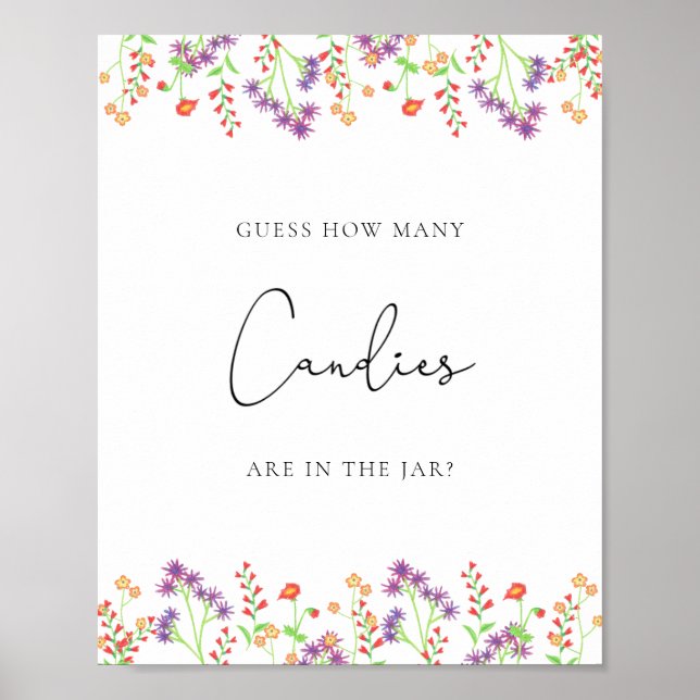 Poster Fleur sauvage devine combien de bonbons (Devant)