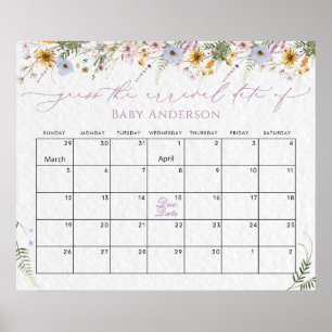Poster Fleur sauvage devinez l'affiche Calendrier des dat