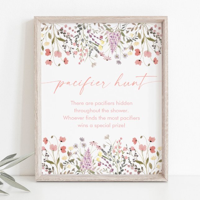 Poster Fleur sauvage  en fleur Baby shower chasse pacifiq (Créateur téléchargé)