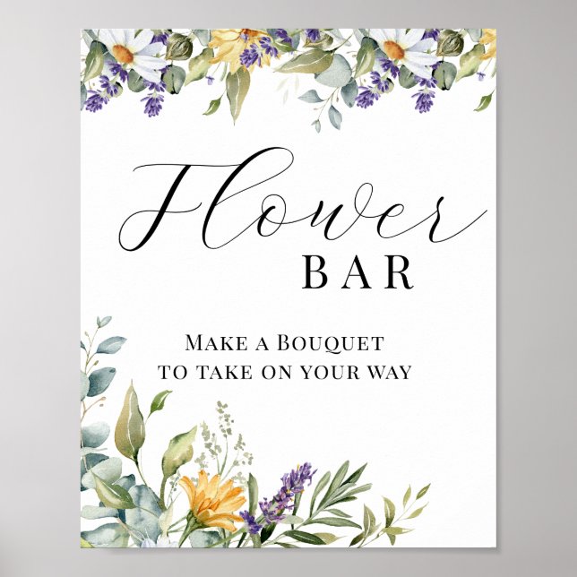 Poster Fleur sauvage en fleurs | Fleurs des champs  | Bar (Devant)