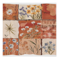 Fleur sauvage en terre cuite Patchwork Rustique Bo