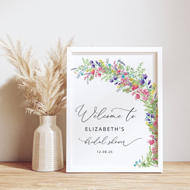 Poster Fleur sauvage Floral Garden Fête des mariées Bienv (Créateur téléchargé)