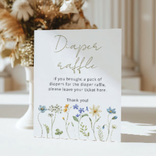 Poster Fleur sauvage Floral Neutral Diaper tombole