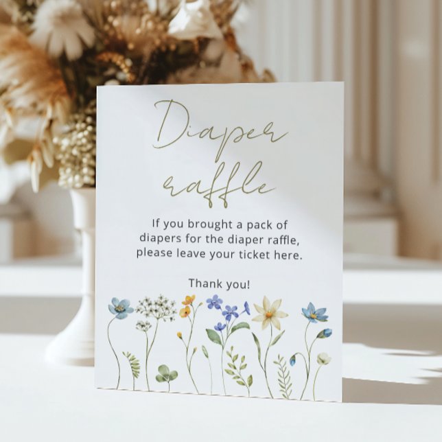 Poster Fleur sauvage Floral Neutral Diaper tombole (Créateur téléchargé)