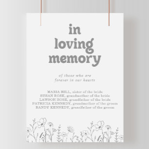 Poster Fleur Sauvage Grise Minimale et Discrète En Souven