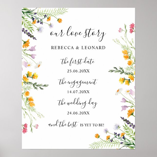 Poster Fleur sauvage histoire d'amour timeline mariage si (Devant)
