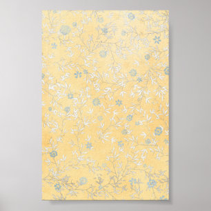 Poster fleur sauvage jaune et gris