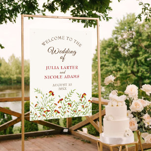 Poster Fleur sauvage Jaune Feuillage de Tagète Mariage