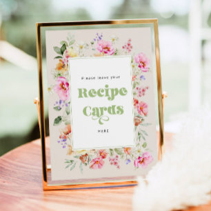 Poster Fleur sauvage laisser votre carte de recette