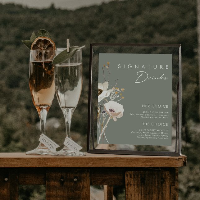 Poster Fleur sauvage lunatique | Sage Signature Boissons  (Créateur téléchargé)