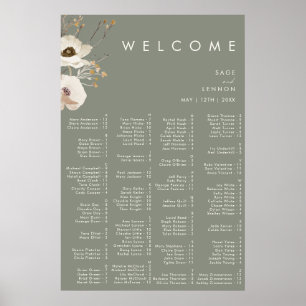 Poster Fleur sauvage lunatique   Siège Alphabétique Sage