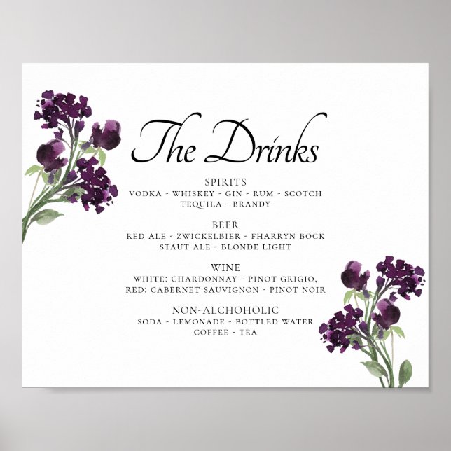 Poster Fleur sauvage | Menu de la barre des fleurs de Boh (Devant)