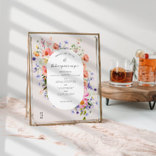 Poster Fleur sauvage moderne   Menu Barre Mariage
