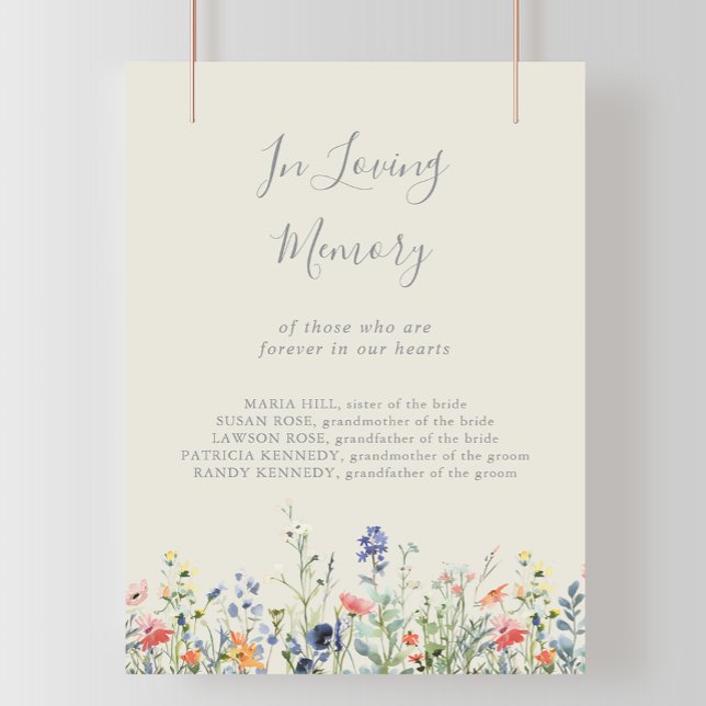 Poster Fleur sauvage Multicolore Radiant En Mémoire Amour (Créateur téléchargé)