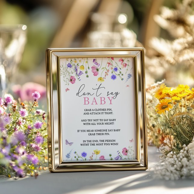 Poster Fleur sauvage Ne pas dire Baby Game Jeu de signes (Créateur téléchargé)